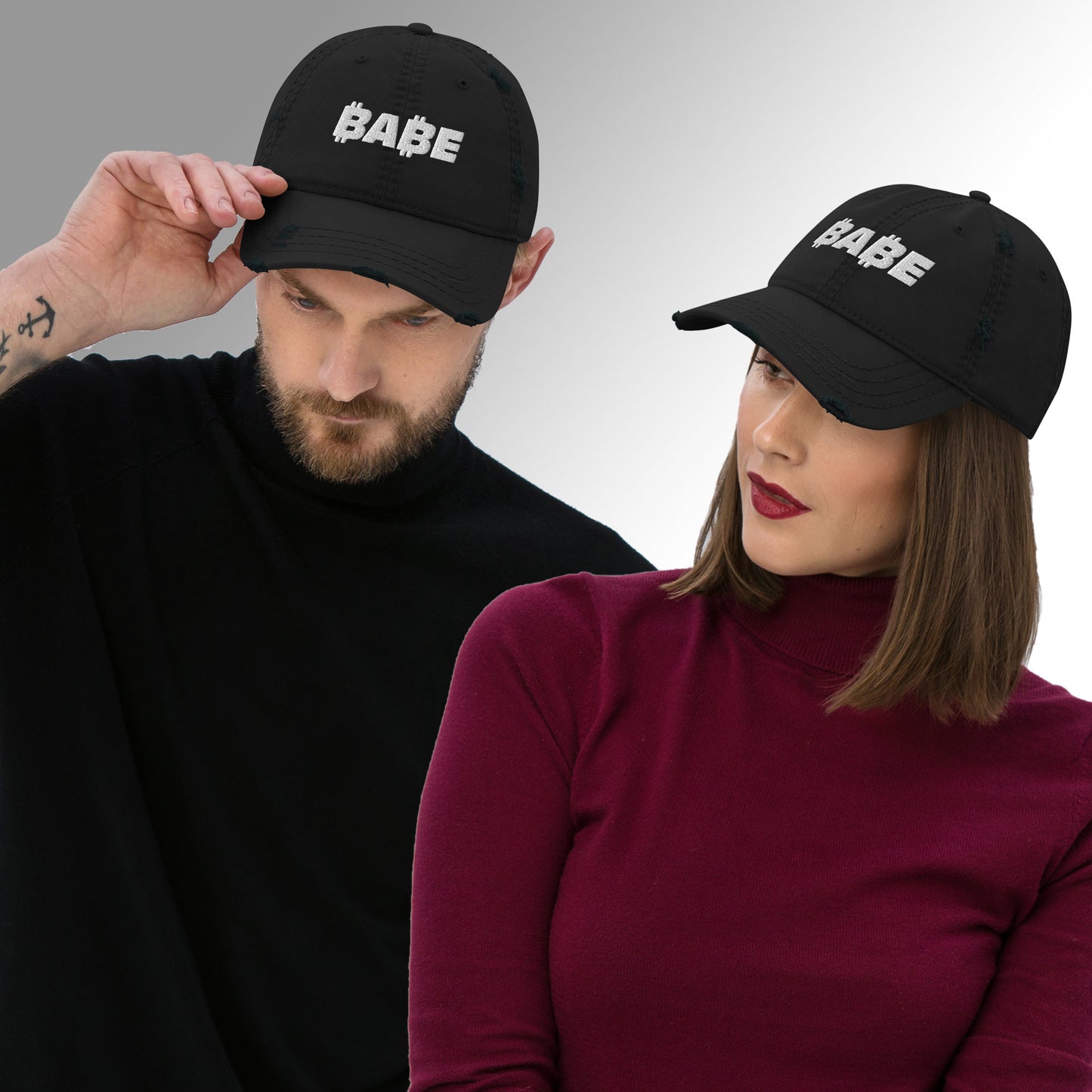 Custom Unisex Distressed Dad Hat - ₿A₿E