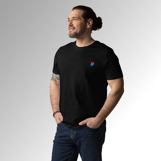 Custom Unisex Organic Embroidered Cotton T-Shirt - ₿