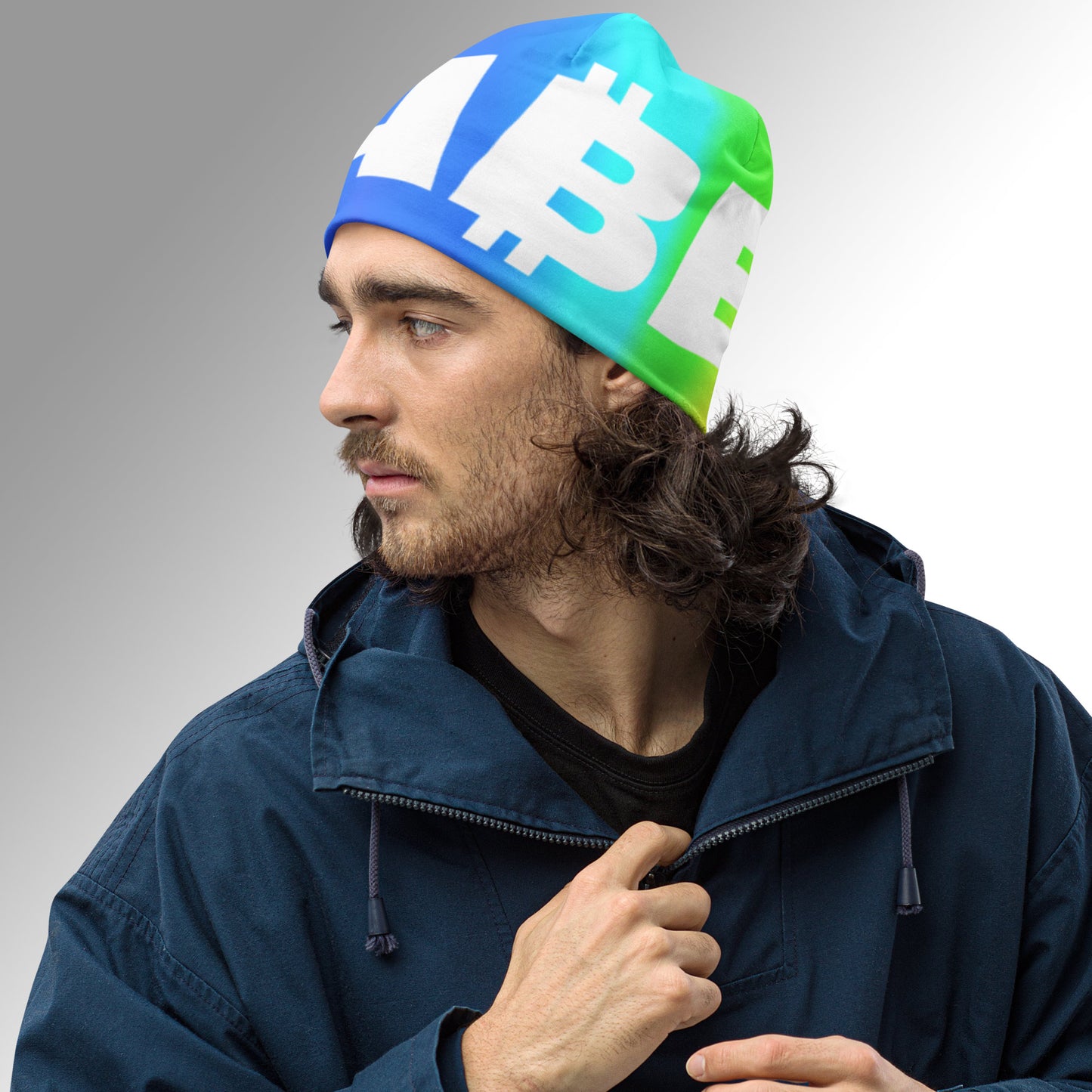 Men's All-Over Print Beanie - ₿A₿E