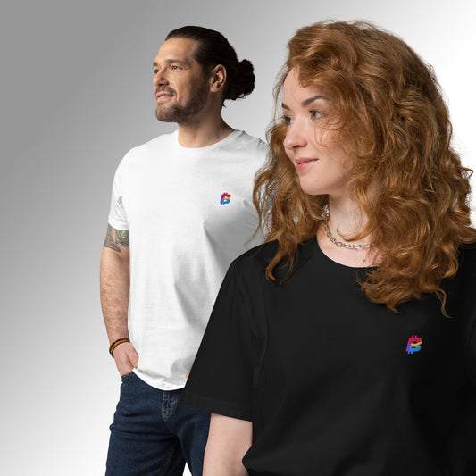 Unisex Organic Embroidered Cotton T-Shirt - ₿