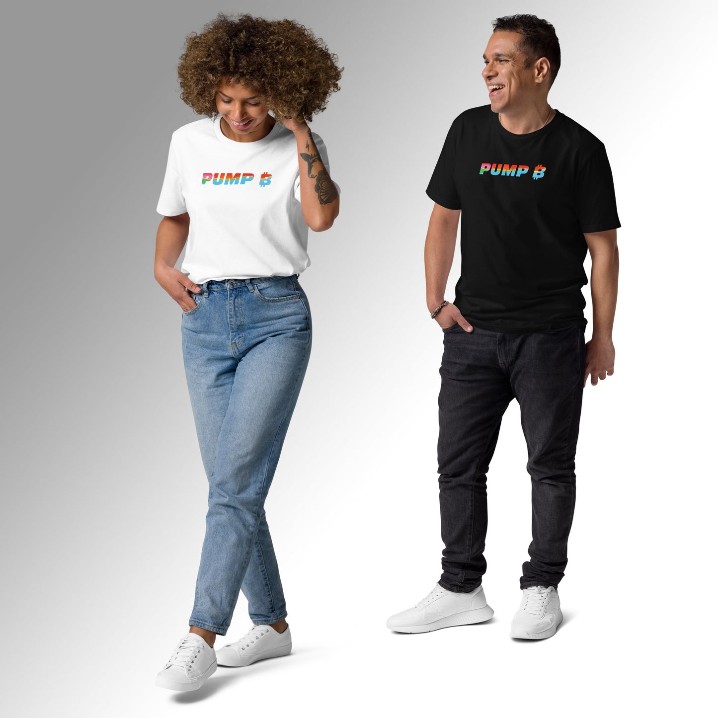 Custom Unisex Organic Cotton T-Shirt - Pump ₿